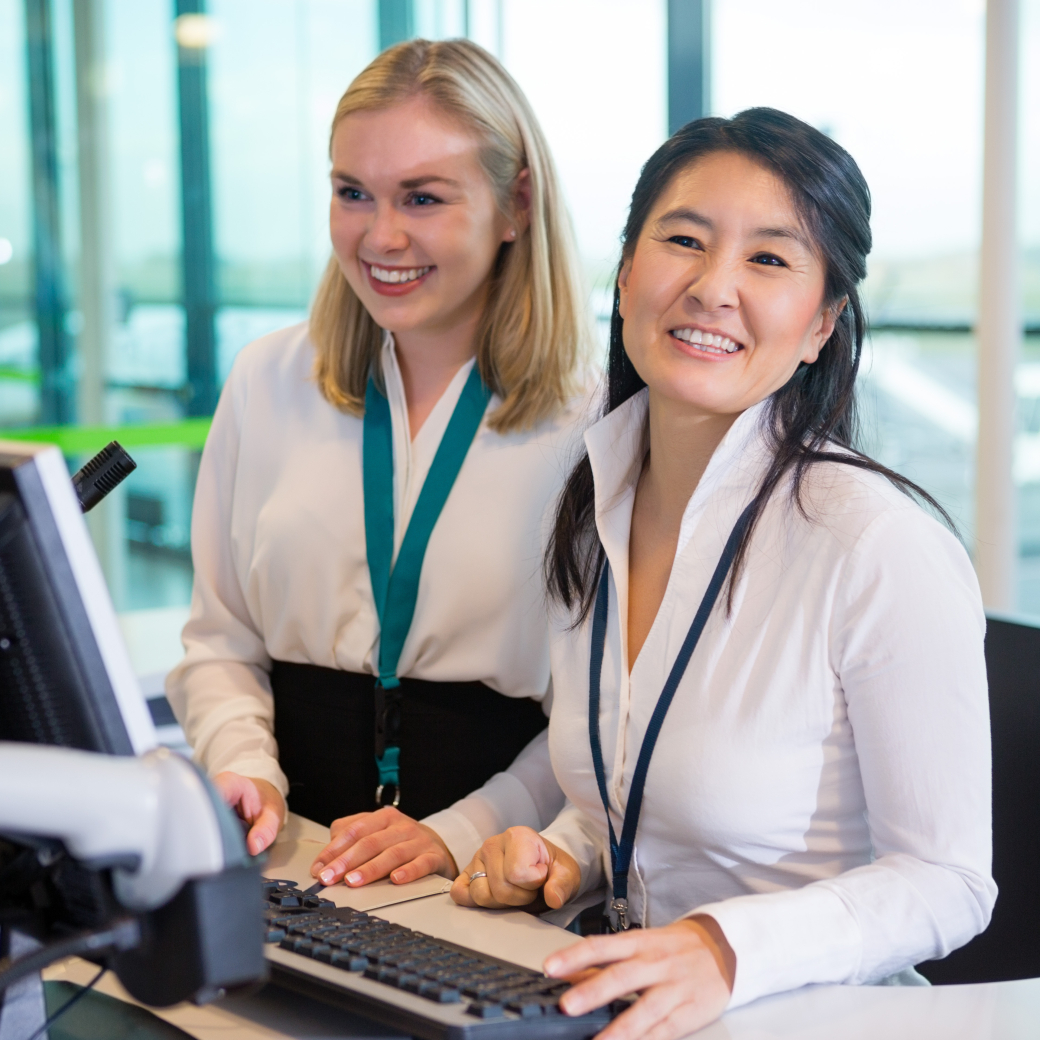 Smiling Airport Staff